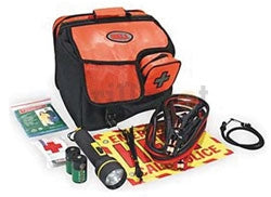 55-Piece Emergency Road Kit with Booster Cable First Aid Kit Flashlight & More