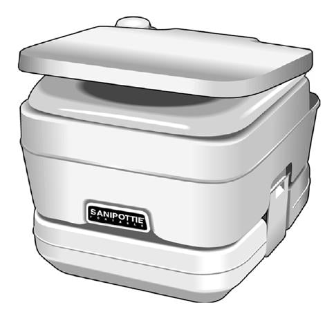 Dometic Sealand 301096206 SaniPottie 2.8 Gallon Portable Platinum Toilet Trailer Camper RV