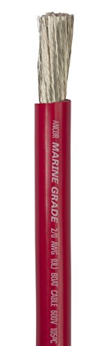 Ancor Marine Grade Primary Wire and Battery Cable (Red, 50 feet, 2/0 AWG)