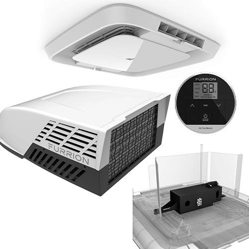 Furrion CHILL Rooftop Air Conditioner with Electric Control. Includes a 14,500 BTU Rooftop Air Conditioner (White), Air Distribution Box, Single Zone Controller & Wall Thermostat - EACELE2