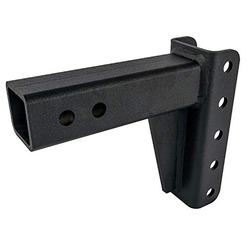 BulletProof Hitches 2.5" Adjustable Medium Duty (14,000lb Rating) 4" Drop/Rise Trailer Hitch with 2" and 2 5/16" Dual Ball (Black Textured Powder Coat)