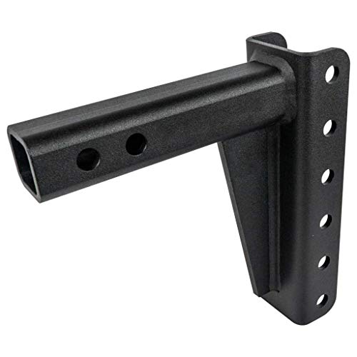 BulletProof Hitches 2.0" Adjustable Medium Duty (14,000lb Rating) 6" Drop/Rise Trailer Hitch with 2" and 2 5/16" Dual Ball (Black Textured Powder Coat)