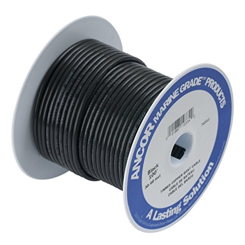 Ancor Marine Grade Primary Wire and Battery Cable (Black, 50 feet, 2/0 AWG)